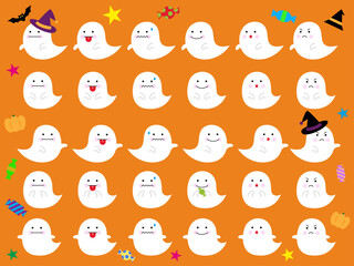 ハロウィンに最適！かわいい表情のおばけ達その2 © sa9393