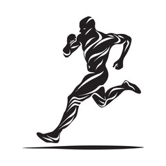 Person Running illustration, Running Silhouette Illustration isolated on white background