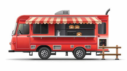 Food truck isolated on white background vector image