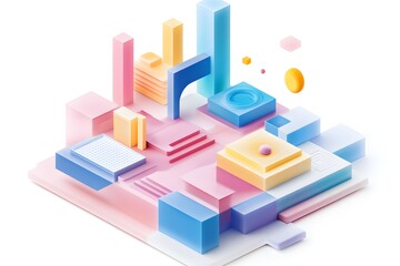 Abstract Geometric Shapes 3D Illustration