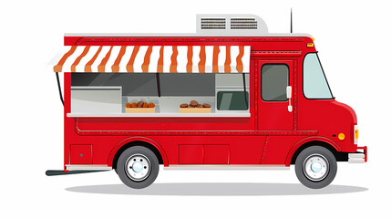 Food truck isolated on white background vector image