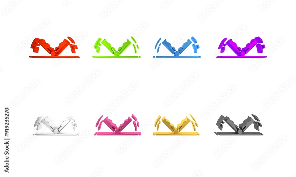 Wall mural Colorful Trap hunting icon isolated on white background. Minimalism concept. 3D render illustration