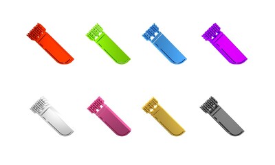 Colorful Quiver with arrows icon isolated on white background. Minimalism concept. 3D render illustration