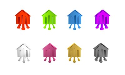 Colorful Smart home icon isolated on white background. Remote control. Minimalism concept. 3D render illustration