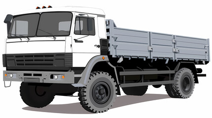 Obraz premium Ftat truck isolated on white background vector image