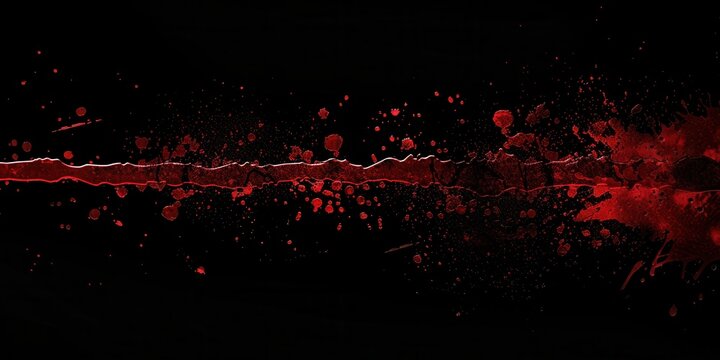 Dark Horror. Blood splatter on black background high detailed plain ba