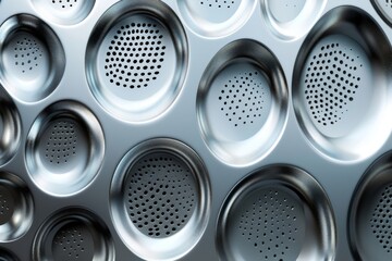 Abstract Metal Background with Circular Patterns