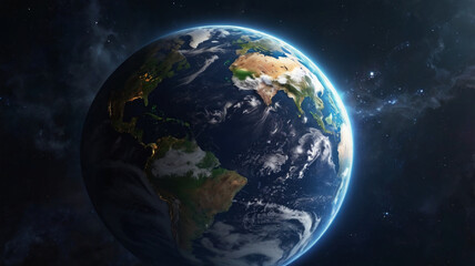 Fototapeta premium 3D illustration of Earth in space.