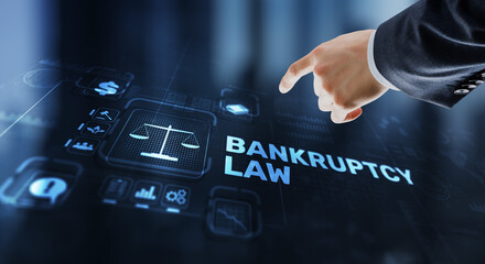 Bankruptcy law concept. Insolvency law. Company has problems