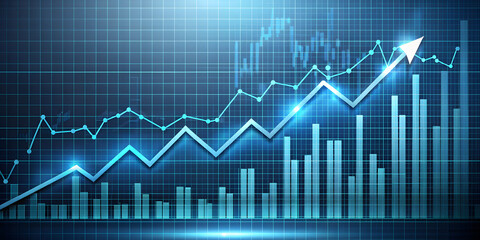 A line graph showing an upward trend, symbolizing financial growth.