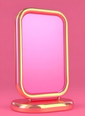 Pink and Gold 3D Rendered Frame Mockup