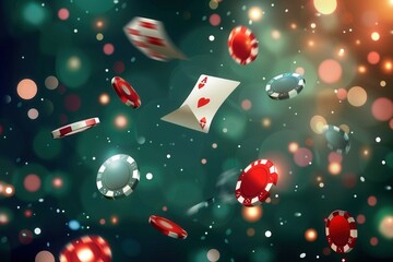 Naklejka premium Luxurious Casino Night. High Detailed Plain Background