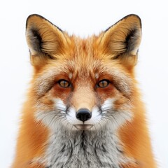 Fototapeta premium Cute Fox Frame Isolated on White Background for Design Projects