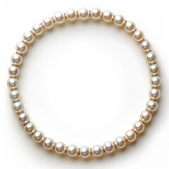 Obraz premium Elegant Pearl Frame Isolated on White Background