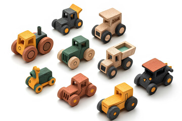 Fototapeta premium かわいい働く車のアイコンセット