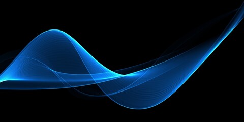 Abstract blue background with wave beams