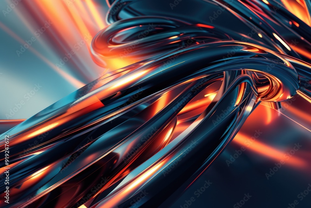 Poster a close-up view of a collection of shiny wires