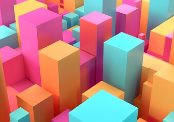 Obraz premium Abstract 3D Colorful Cubes Background