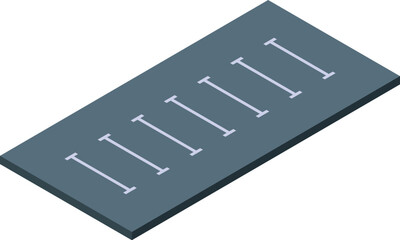 Parking lot with road marking showing available parking spaces isometric view on white background © ylivdesign