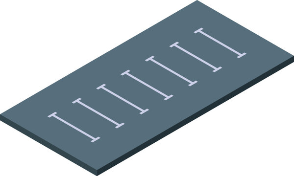 Parking lot with road marking showing available parking spaces isometric view on white background