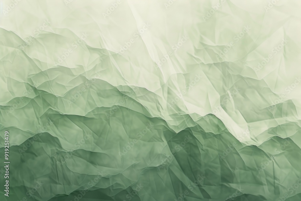 Poster a scenic view of a mountain range with lush vegetation and a greenish hue, perfect for use in outdoo