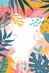 Tropical Leaves Abstract Summer Background Illustration