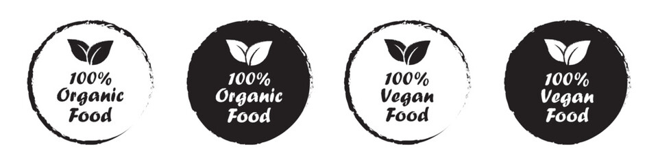 Organic, vegan and nature set icon, vector illustration
