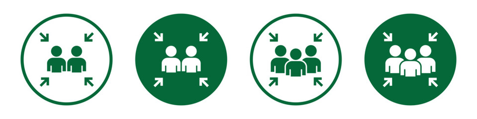 Assembly point icon. Emergency evacuation assembly icon, vector illustration