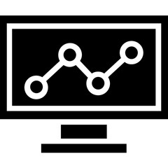 Statistics vector icon in glyph style 