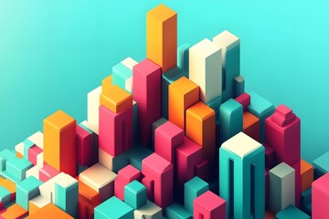 Abstract Geometric 3D Colorful Illustration