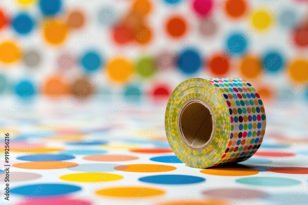 Aufkleber A roll of tape sitting on a table, perfect for use in office or workshop settings