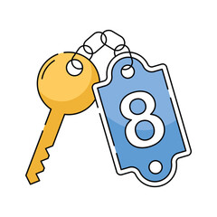 Creatively crafted hotel key icon, ideal for hospitality, lodging, or travel