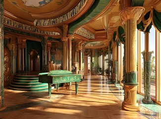 Obraz premium Emerald and Gold Palace Interior Design