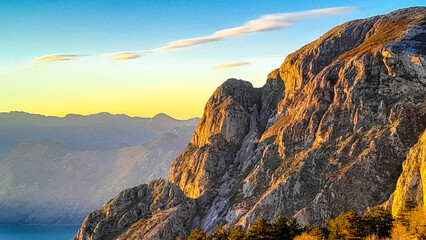 Lovcen mountain peaks on a sunny day.