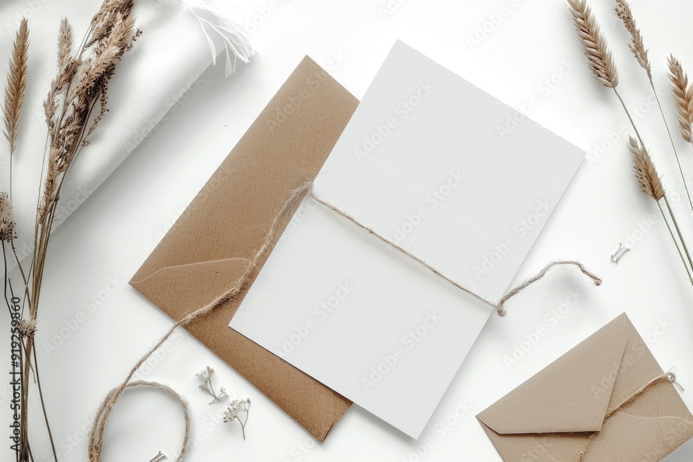 Poster a pair of envelopes sitting on a table, ready for correspondence