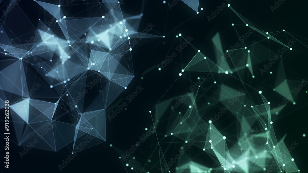 Aufkleber business futuristic backdrop. network connection structure cyberspace with moving particles. abstrac