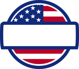 American label icon. Flat style.