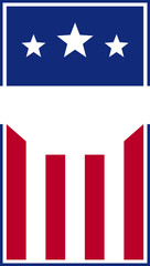 American label icon. Flat style.