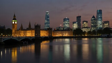 Naklejka premium city skyline at night