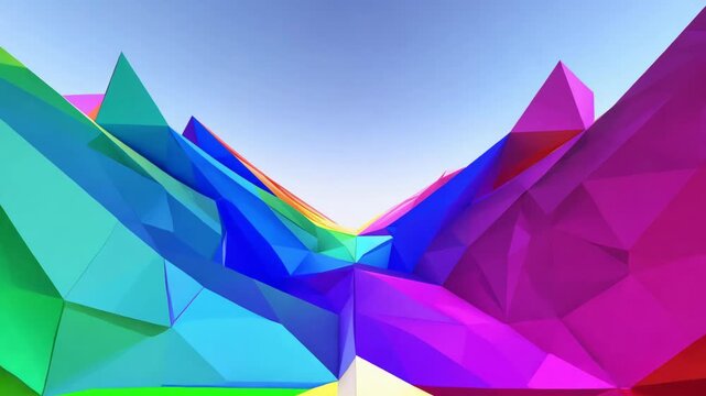 Vibrant Low Poly Rainbow Spectrum