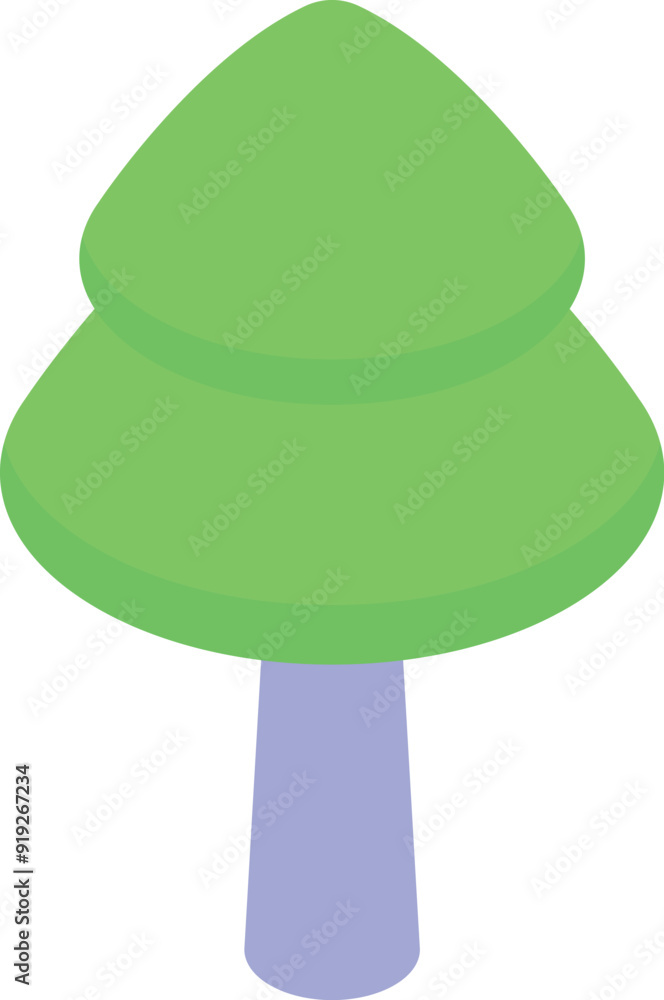 Poster isometric icon representing a coniferous tree growing, perfect for projects related to nature