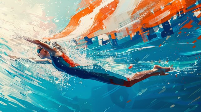 Dutch Swimmer Dives into Action in Women's 50m Freestyle