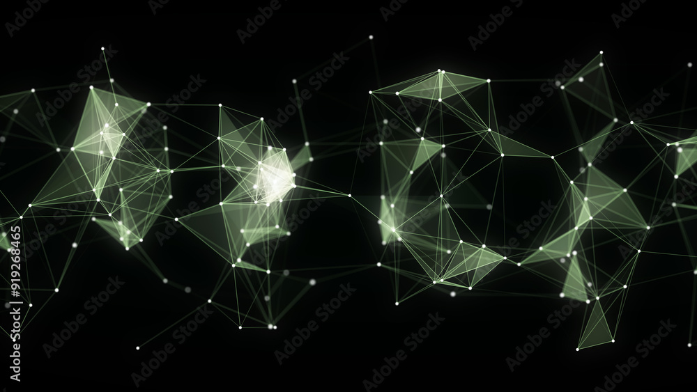 Poster business futuristic backdrop. network connection structure cyberspace with moving particles. abstrac