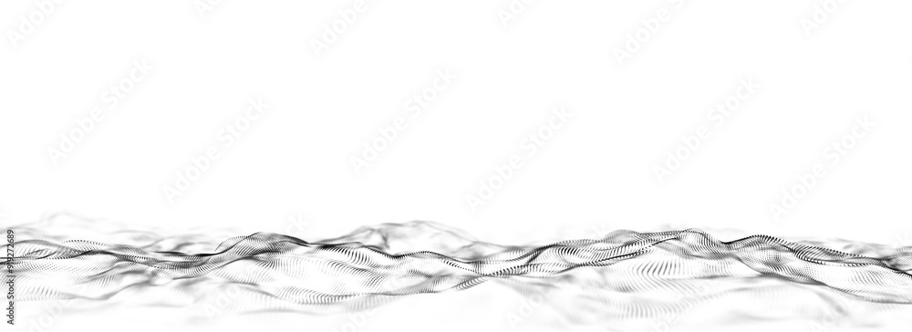 Poster digital technology wave. light cyberspace with motion dots. futuristic digital background artificial