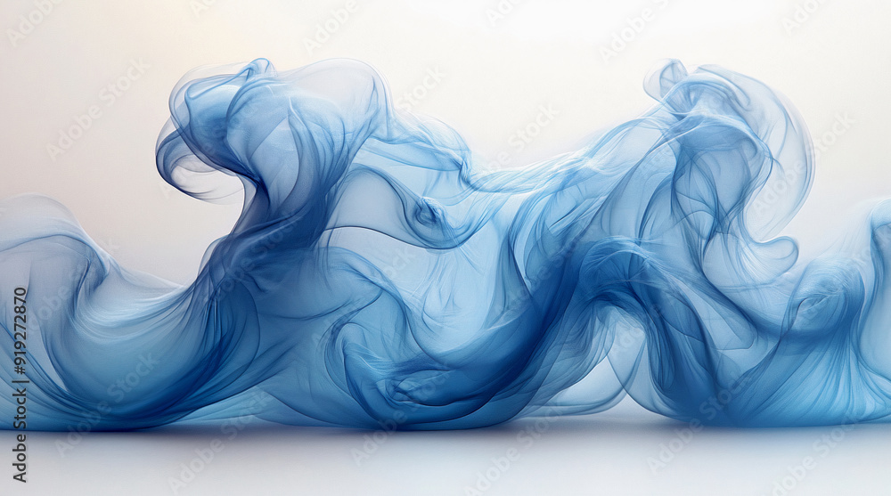 Wall mural abstract background with wavy lines and waves. blue waves. generative ai