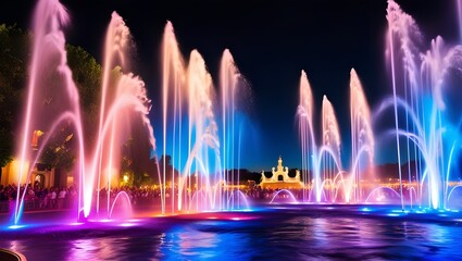 fountain in the night