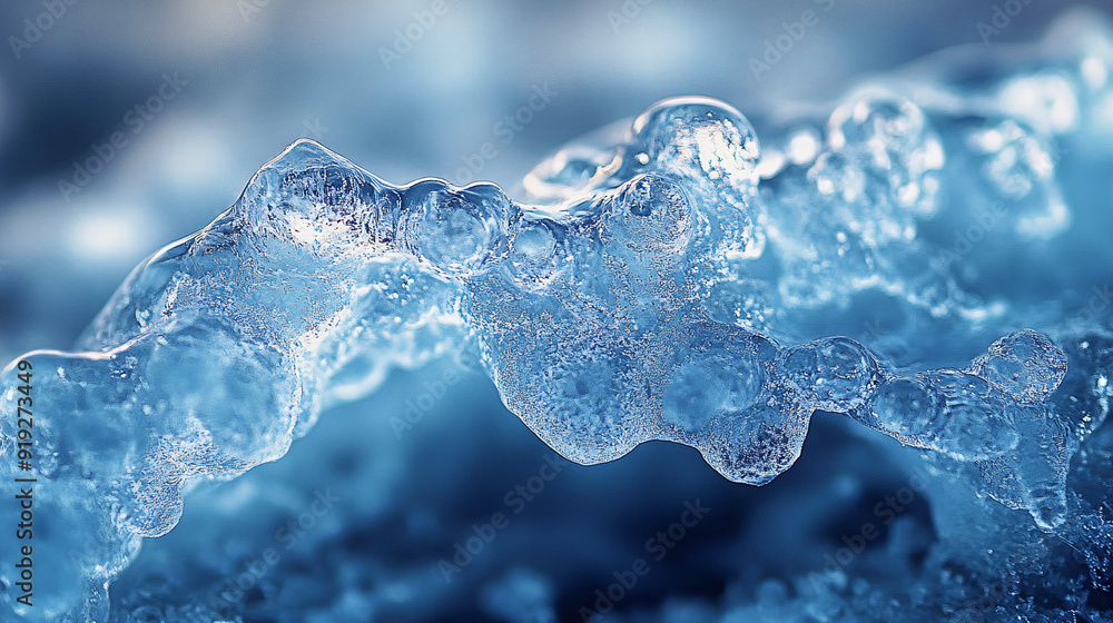 Poster abstract background with wavy lines and waves of frozen water. generative ai