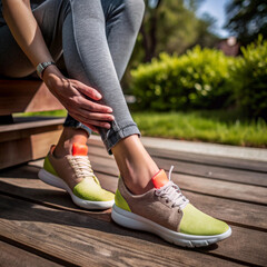 Female swollen ankles picture