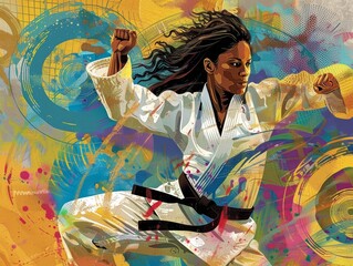 Dynamic Brazilian Judoka in Action: Strength and Agility Unleashed