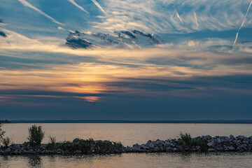 sunset nature sky line stripes